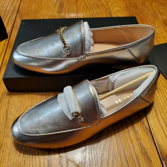 COACH | BNIB Metallic Gold Leather Hanna Loafer (Size 9.5) - Picture 6 of 13